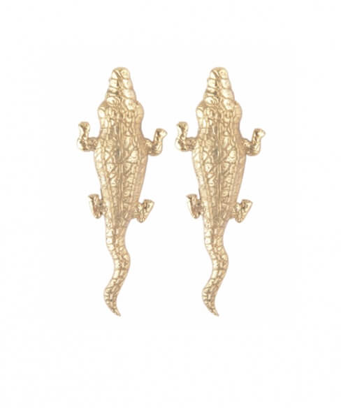 Crocodile large earrings