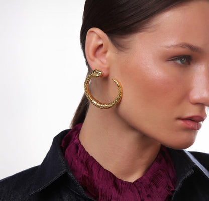 Snake hoops earrings